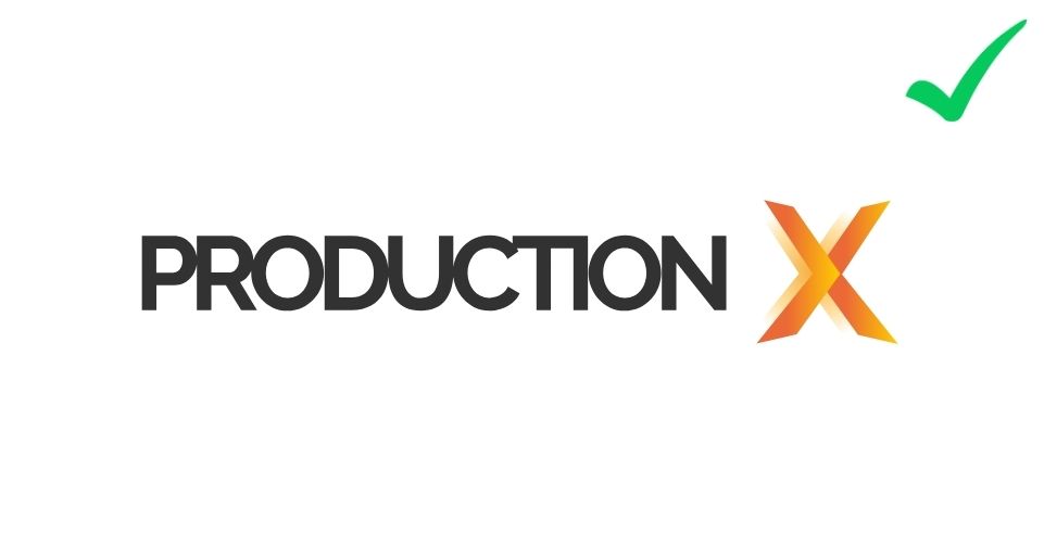 Logo von Production X auf weißem Hintergrund Logo von Production X auf weißem Hintergrund